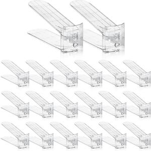 Clear Shoe Slot Organizer, 30 Pack Adjustable Shoe Slots Organizer for Closet Clear Shoe Stackers Shoe Rack Holder Shoes Space Savers for a Pair of Shoes
