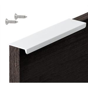 6 Pack Finger Edge Pull Furniture Drawer Handles Bright White Hidden Cabinet Kitchen Drawer Pull Handles (Length:150mm/5.9")