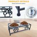 Elevated Dog & Cat Bowls with Stand – Raised Pet Feeder for Small Dogs & Cats, Stainless Steel Dog Food Bowls Elevated, Cat Food Bowl Stand, Elevated Cat Feeding Station (Black)