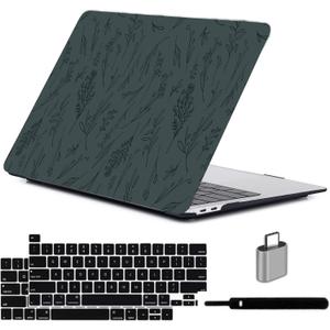 LanBaiLan Compatible for MacBook Pro 13 inch with Touch Bar 2022 2021 2020 2019 2018 2017 2016 Release M1 M2 A2338 A2289 A2251 A2159 A1989 A1706 A1708, Laptop Hardshell Case & Keyboard Cover, Grass