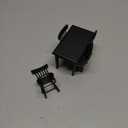 Miniature Dining Table and Chairs Set 5pcs 1:12 Scale Dollhouse Room Furniture Kitchen Mini Wooden Chair Accessories, Model Accessory Decoration for Doll House DIY Hobby, Black