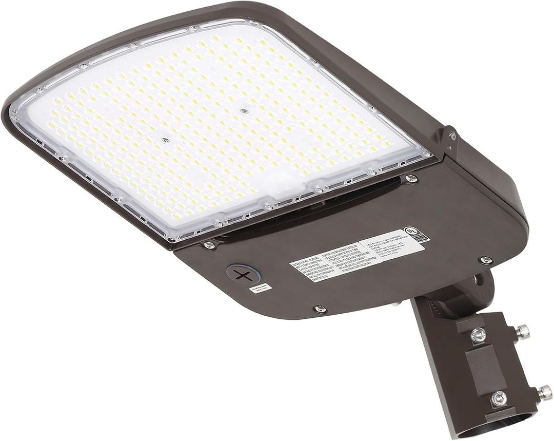 hykolity 150W/200W Switchable LED Parking Lot Light, 150LM/W 5000K LED Street Lighting with Photocell Sensor [400W-600W HPS Equiv.] 100-277V, Commercial Adjustable Slip Fitter Mount LED Shoebox Light