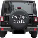 Compatible with Jeep Wrangler JL 2018-2025 Spare Tire Cover with Back Up Camera Hole, Black Thickened Leather Wheel Covers Fit 31-33 Inch - One Life Live It