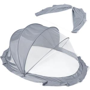 Orzbow Foldable Baby Mosquito Net for Bed with Blackout Canopy, Portable Crib Net Cover Tent for Cots, Playards and Playpen, 0-3 Years Kids Travel & Sleep Mosquito Mesh Cover, Dark Gray