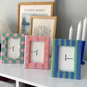 Textured Punch Needle Picture Frames, 4'x6' photos, Pack of 2