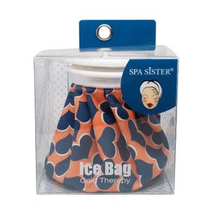Spa Sister Blue Hearts Ice Bag, 4.5" x 4.5" x 5" Reusable Cold Therapy Compress
