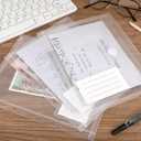 10 Pcs Mini Binder Pocket 7-Hole Binder Pocket Folders Mini Binder Dividers Clear Binder Folders Envelopes