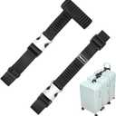 Vigorport Luggage Straps, Metal Luggage Connector Straps for Suitcases, Stretchable Add A Bag Adjustable Attachment Accessories Belts (Black, Large)