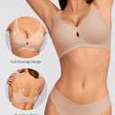 LUCKMEEY Bras for Women No Underwire Wireless Bras - Seamless Push Up Full Coverage Bralettes Comfortable Everyday Bra (Beige) Medium