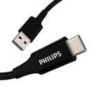 Philips USB A to USB C Cable, 15W 3Ft Type C Charging Cable for iPhone 16 Series, 15 Series, iPad Pro USB C Charger Cord, Type C Charging Power Cord, USB C Phone Charging Cable, Black, DLC3201C/37