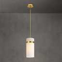 2 x Brass Pendant Light Fixtures, 6 Inch Modern Large Frosted Glass Kitchen Pendant Lights, Hanging Island Lights, for Kitchen, Island, Dining,Bedroom,Includes Bulb