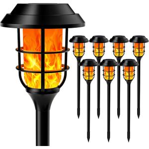 Solar Lights Outdoor, 8 Pack Solar Torch Light with Flickering Flame,Solar Garden Lights Waterproof for Outdoor Decor, Yard, Patio,Pathway,Walkway. (Orange)