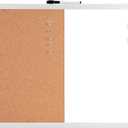 Amazon Basics Magnetic Dry Erase Whiteboard & Cork Board Combo, Double-Sided, Lightweight, Easy to Install, Plastic/Aluminum Frame, 17" x 23"