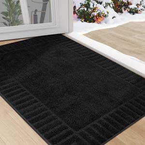 BEQHAUSE Door-Mat Non-Slip Front Doormat Low-Profile Entrance Mats for Front Door Entry Resist Dirt Washable Doormat Absorbent Entryway Door Mat,Black,32"x48"