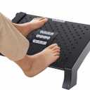 Foot Rest, Adjustable Height Foot Rest for Under Desk at Work, Ergonomic Foot Stool Under Desk for Office, Under Desk Footrest with Large Roller Massage, Comfortable Foot Stool for Pressure Relief (Blacka)