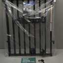 Babelio Baby Gate for Stairs, Kitchen & Doorways, No Bottom Bar| One-Handed Operation| Auto-Close| Hardware Mount (Drill Needed) Safety Dog/Pet Gate (Black - B17, 26-43" W, 28" H)