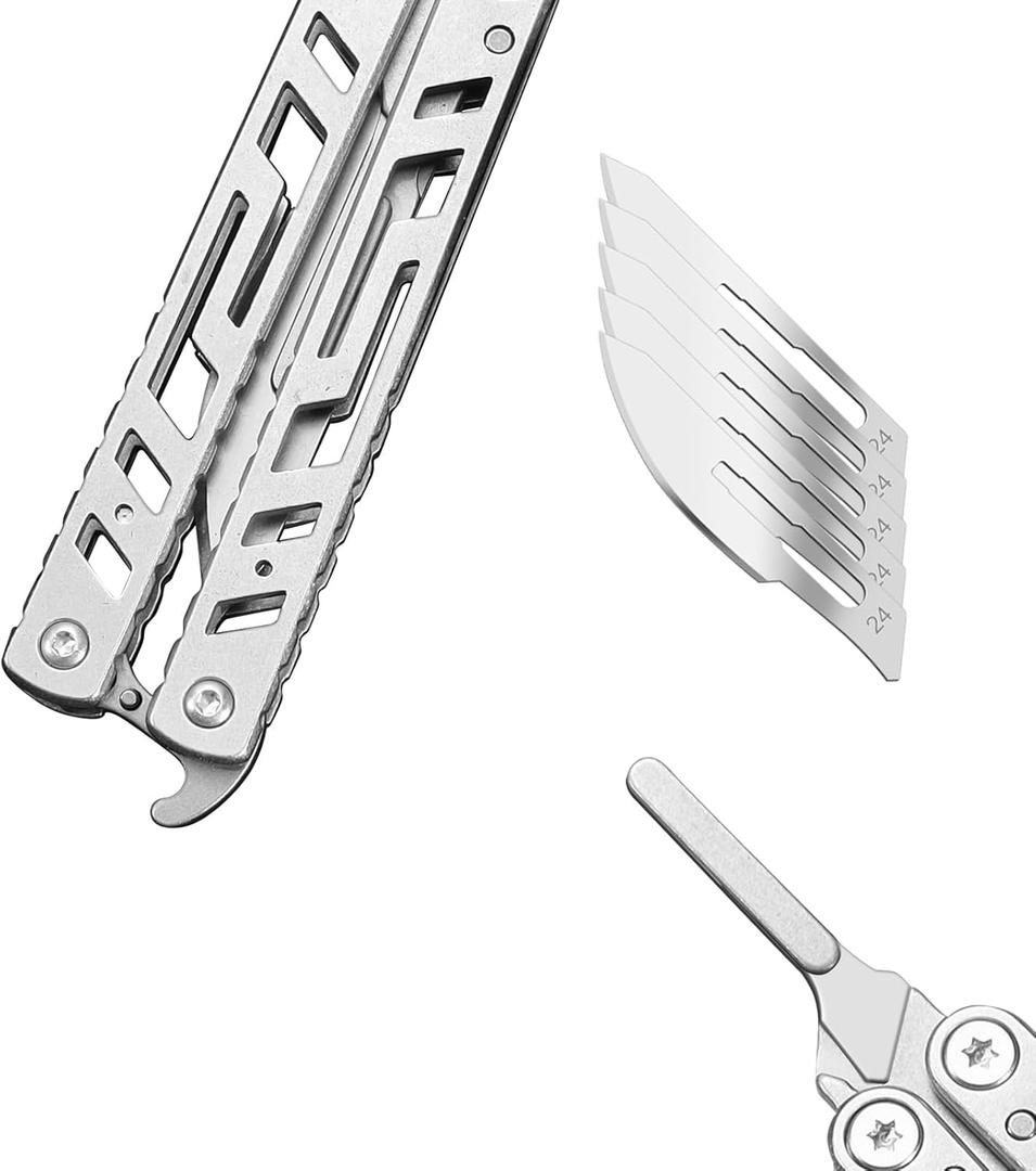 Pocket Knife for Men, Scalpel Knife Blade Holder (5 Blades Included), Small EDC Utility Box Cutter