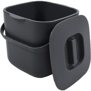 4-Liter Kitchen Compost Bin with Handles for Countertop Food Scrap Collection.Dary Gray-4L-US