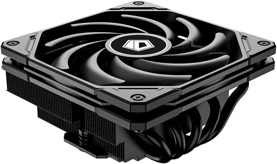 ID-COOLING IS-55 Black CPU Cooler Low Profile 55mm Height CPU Air Cooler 5 Heatpipes 120x120x15mm Slim Fan, CPU Fan for Intel LGA1851/1700/115X/1200; AMD AM4/AM5