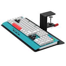 Industrial Heavy Duty Ergonomic Keyboard Tray, Quick Release Desk Mount, Space Saving Side Clamp Design, Height Adjustable for Wrist & Comfort Typing Gaming/Home/Office, 55lbs Load Capacity 18.5x8.66