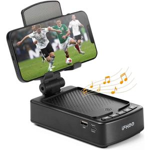 Gifts for Men Women, Phone Stand with Bluetooth Speaker BT5.3, Gifts for Him Dad Who have everything, Phone Holder with Wireless Speaker for iPhone/Android/Tablet, Tech Gadgets,Birthday Gifts for Men
