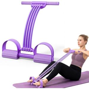 Upgraded 8-Tube Pedal Resistance Band with Handles, Elastic Sit Up Pull Rope for Abdomen, Waist, Arm, Leg Stretching, Multifunction Tension Rope Fitness Equipment, Home Yoga Slimming & Body Shaping