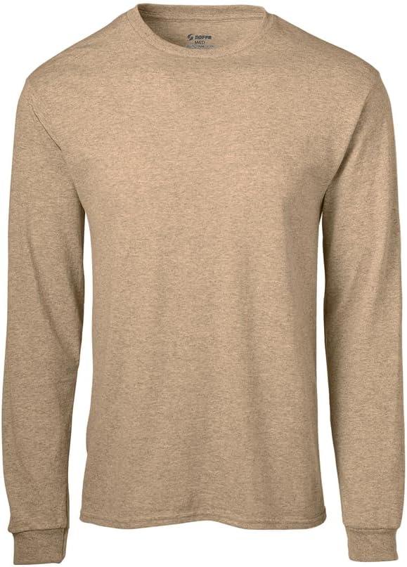 Soffe mens Midweight Cotton Long Sleeve T-shirt, 1 & 2 Packs (XX-Large, Sand)