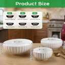 Jeffbaubl 3 Piece Serving Bowls, Ceramic White Nesting Bowls, Large Salad Bowl for Cooking, Baking, Salad, Pasta, Kitchen, Party, Dinner, Modern Space Saving Design,Oven & Microwave Safe(10/8/6 inch)