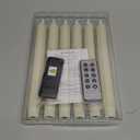 Homemory Waxy Flameless Taper Candles with Remote Timer Dimmer, LED Candlesticks Flickering, Battery Operated Window Candles, 9.6 Inches for Christmas Wedding Celebration Decor, Ivory, 6 Pcs