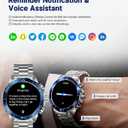 SOUYIE Smart Watch for Men,1.43''AMOLED Screen with 24 Hours Healthy Monitor, 100+ Sports Modes Fitness Tracker Watch, 400mAh Battery Pedometer Calorie Smartwatch Compatible Android iOS