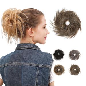 JuvaBun Brownish Blonde Tousled Messy Bun Hair Pieces for Women  Curly Updo Hair Piece Scrunchie, Adds Volume, Easy Styling, Washable & Realistic Everyday Use_Brownish Blonde