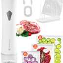Vacuum Sealer Machine with Visible Water Tank, 30 Reusable Bags (S, M, L - 10 Each), Foldable Drying Rack, and Charging Cable Compact & Powerful Handheld Food Sealer for Freshness, Sealer Set