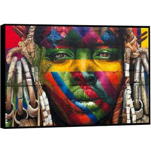 African American Modern Street Graffiti Wall Art Black Artist Abstract Style Poster Wall Decor Yellow Printed Canvas Painting for Living Room Bedroom Bathroom Office Home Decorations Unframed (16L" x 1W")