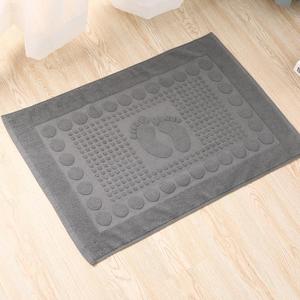 Bath Mats [Not a Bathroom Rug] Cotton Banded Machine Washable Shower Bathroom Floor Towel Terry Towelling Tub Shower Bathroom Mat (Feet Grey)