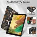 Mektron Case for Galaxy Tab A7 Lite Samsung 8.7 Inch Tablet 2021 Model (SM-T220/T225/T227) with S Pen Holder,Multi-Angle Viewing Lightweight Hard Back Stand Cover,Peonies and Roses