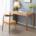 Solid Wood Desk with Drawer, Wooden Home Office Desk for Work, Student Computer Desk for Small Spaces, Gaming Study PC Desk for Bedroom, Easy to Assemble (Teak Color 47 inch), 47" W x 24" D x 30" H