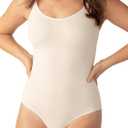 SHAPERMINT Bodysuits for Women - Body Shaper Tummy Control Bodysuit, Shapewear Bodysuits for Women, Scoop Neck Plus Size (Large, Beige)