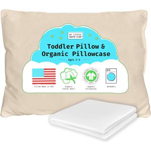 Organic Toddler Pillow Made in the USA and Organic Cotton Pillowcase - 13x18 Soft Natural Cotton Toddler Pillow for Sleeping - Washable Baby Nap Pillow - Travel Pillow - Kids Sleeping Bedding (Plain) Organic Toddler Pillow Made in the USA and Organic Cotton Pillowcase - 13x18 Soft Natural Cotton Toddler Pillow for Sleeping - Washable Baby Nap Pillow - Travel Pillow - Kids Sleeping Bedding (Plain)
