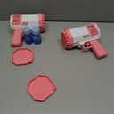 2 Bubble Gun with 2 Bottles Refill Solution for Kids, 40-Hole Light Up Bubble Machine for Toddlers 1-3, Pink Bubble Blaster Maker, Party Favors Toys for Boys Girls 4-8 Birthday Gifts