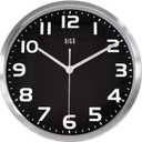 HITO 30.5 cm Night Light Wall Clock, Glow in the Dark for Bedroom, Silent Wall Clock, Battery Operated for Living Room Decoration, Metal Frame, Glass Cover