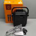 JYX Karaoke Machine with 2 Wireless Microphones, 5200mAh Portable Speaker Set Bluetooth 5.0 Rechargeable PA System with TWS,FM, REC,Stage Subwoofer Supports BT/USB/TF Card/Aux for Party