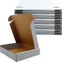 9x9x2 Inches Shipping Boxes Set of 25,White Corrugated Mailing Cardboard Box Literature Mailer for Packing Small Business Moving Storage, E-Commerce Packaging Mailing Boxes Gift Boxes for Presents