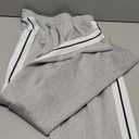 CHICME Womens Two Piece Outfits Striped Side Button Blazer and Pants with Pockets Sets Business Casual Pant Suits Set (Medium, Light Gray)