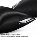 Bedsure King Size Pillow Cases, Satin Pillowcase with Zipper, Similar to Silk Pillow Cases 2 Pack, Silky & Soft Pillow Cover for Hair and Skin, Gifts for Women Men, Black, 20x36 Inches