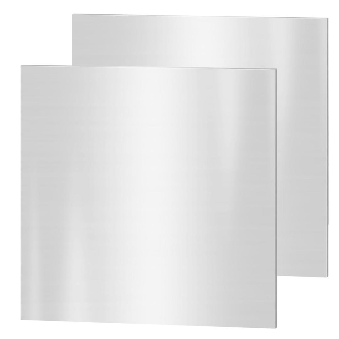 8 x 8 x 1/8 Inch 304 Stainless Steel Sheets, 1/8 Inch(10 Gauge) Thickness Stainless Steel Plates Stainless Steel Shim Plates Metal Sheets for Kitchen DIY Craft Making, 2 Pack