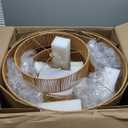 30.7in Large Rattan Chandeliers, 3-Tier Woven Boho Pendant Lights, Hemp Rope Hanging Ceiling Light, Wicker Lighting Fixture for Living Room, Dining Room, Bedroom, Kitchen Island (Brown)