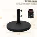 C-Hopetree 44 lb Patio Umbrella Base, Heavy Duty Stand for Outdoor Patio Market Table Umbrella, Black