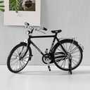 JIALINXIA Miniature Alloy Bicycle Collections Bookshelf Decor, Metal Art Home Accessories, Desk Accessories Toy Finger Bike for Collections Home Living Room Bar Coffee Ornaments (Black)