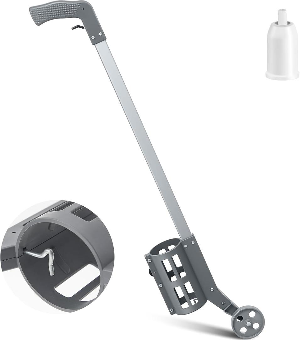 Zonon 1 Pcs Industrial Wheeled Marking Wand for Line Paint Stripe Ground Marking Spray Paint Wand for Survey Painting Spray Stick Line Applicator, Side Push (Grey,Side-push), 1 Count