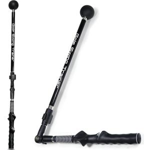 Golf Swing Trainer,Adjustable Portable Golf Training Aid to Improve Hinge, Forearm Rotation, Shoulder Turn,Beginners Improve Golf Swing Exerciser Training Aid (Black)